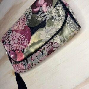 Floral Print Makeup Bag with Mirror | Zip Cosmetic Pouch | Made in Philippines